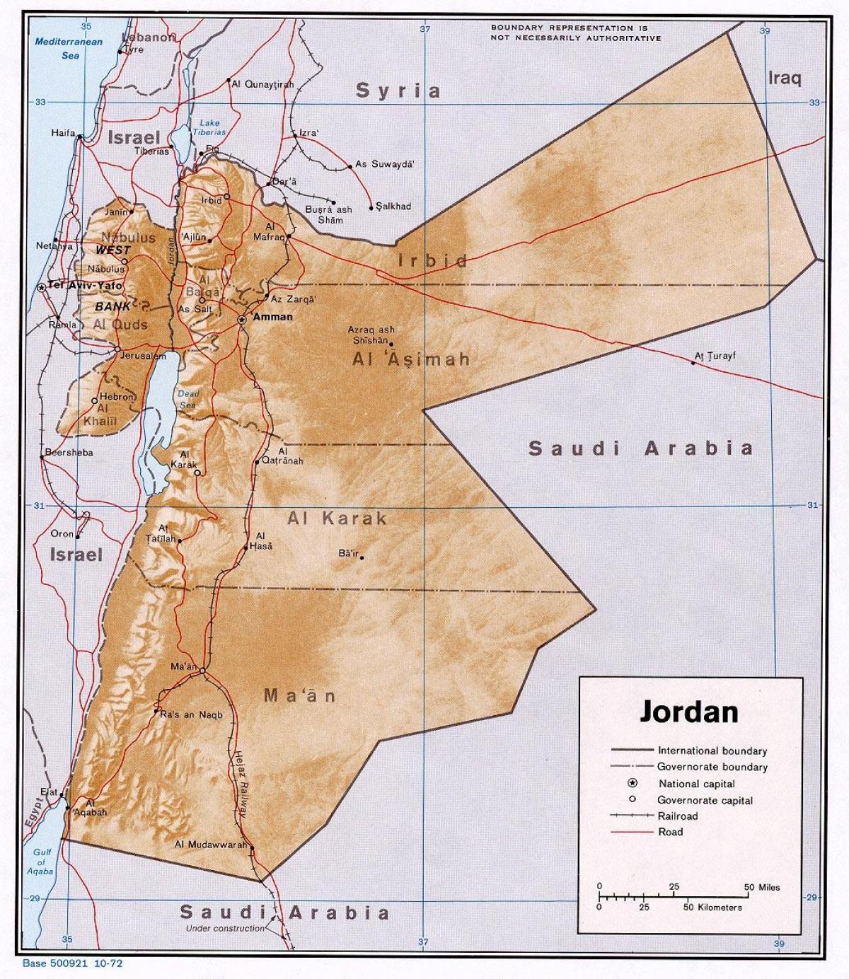 نقشه نشان دادن اردن