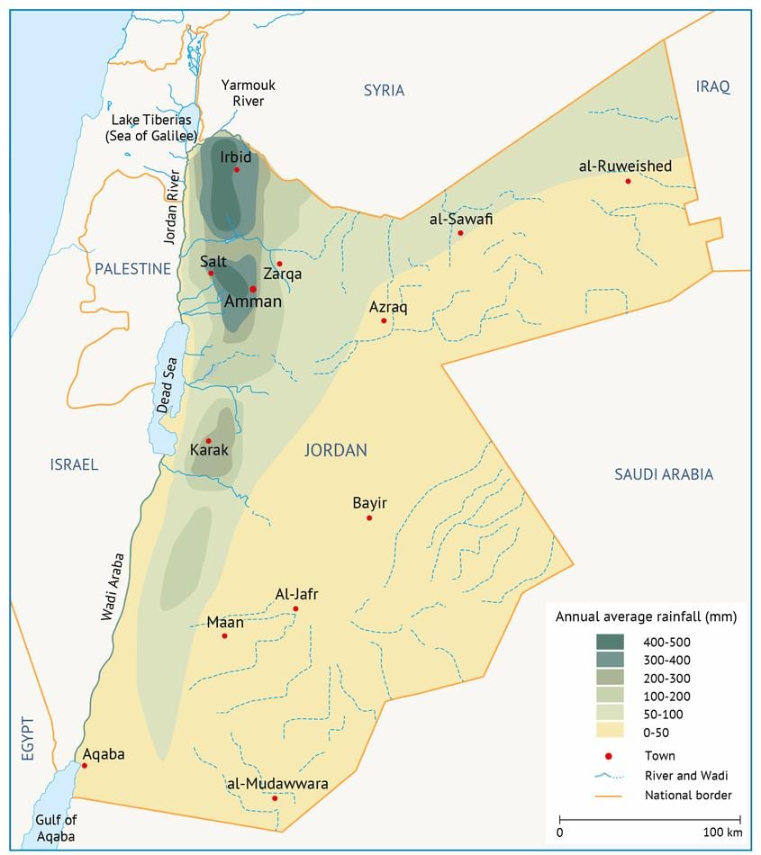 نقشه از اردن جغرافیا