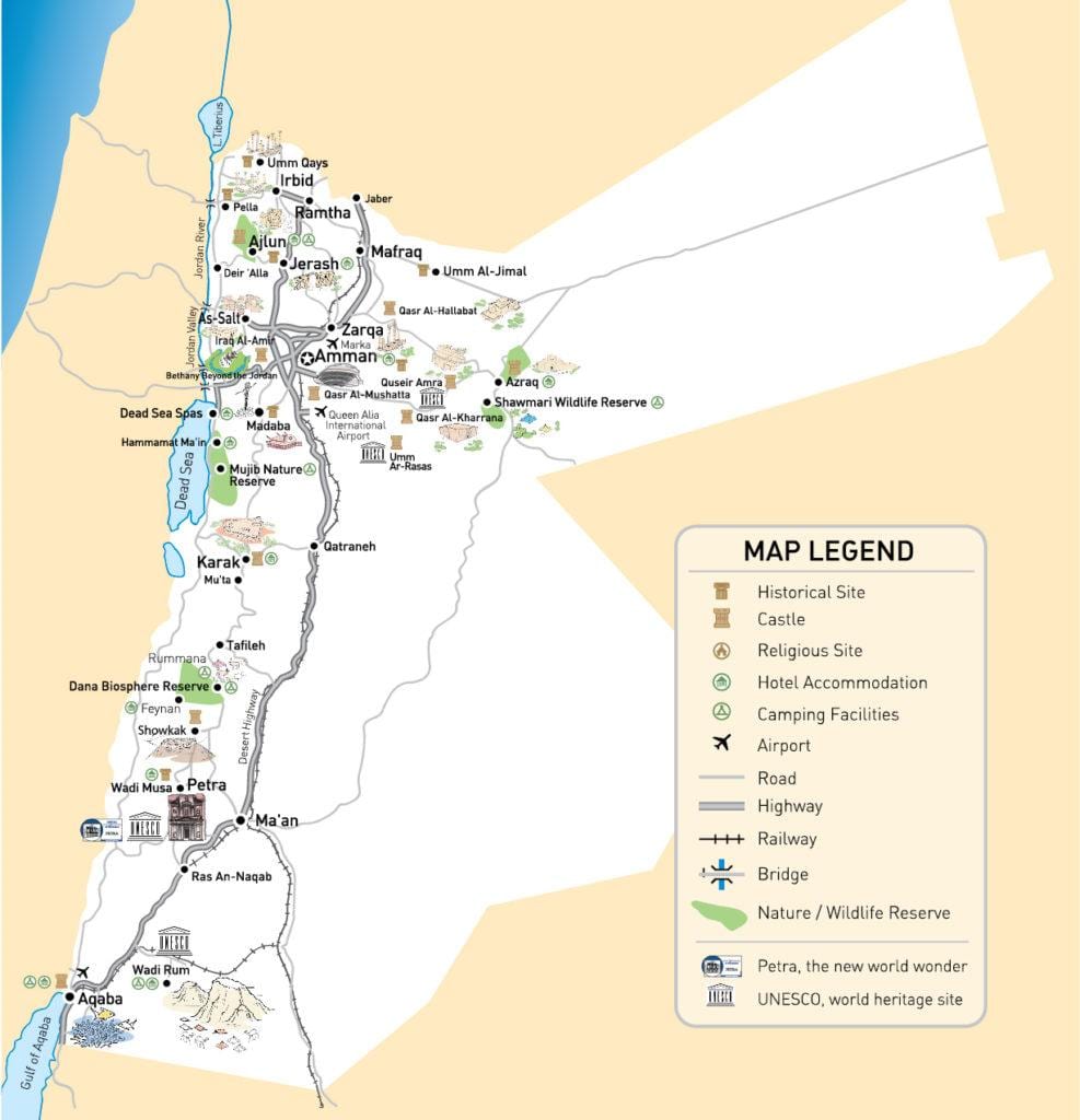 نقشه از فرودگاه اردن
