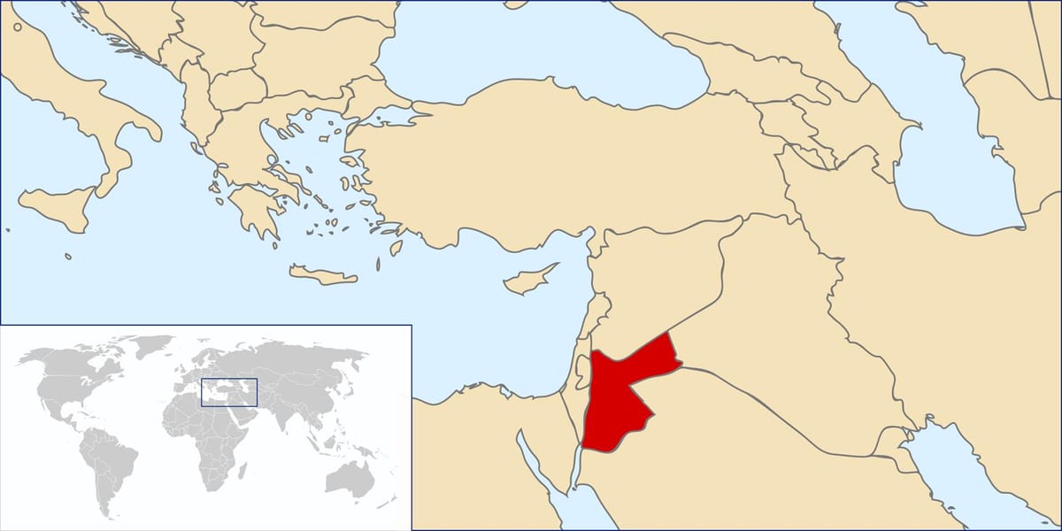 اردن در نقشه جهان