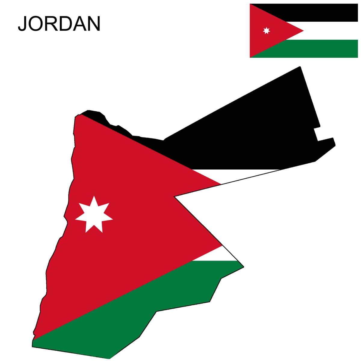 نقشه از اردن نقشه پرچم