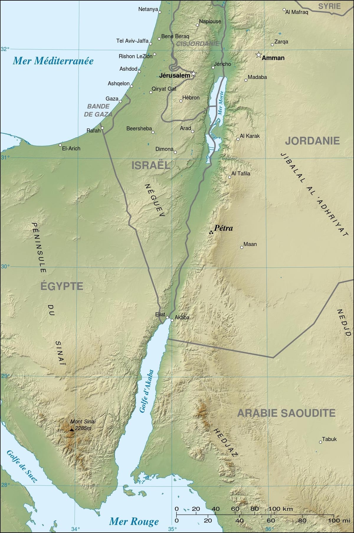 نقشه از اردن نشان پترا