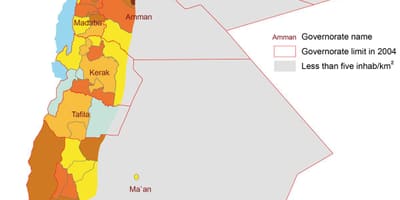 نقشه از جمعیت اردن