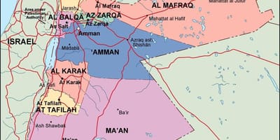 نقشه از اردن سیاسی