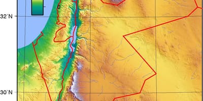 نقشه توپوگرافی اردن