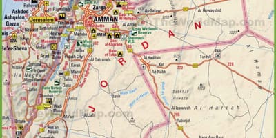 نقشه از اردن جاده