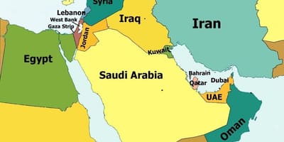 نقشه از اردن و مناطق اطراف آن