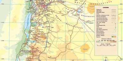 نقشه از نقشه فیزیکی از اردن
